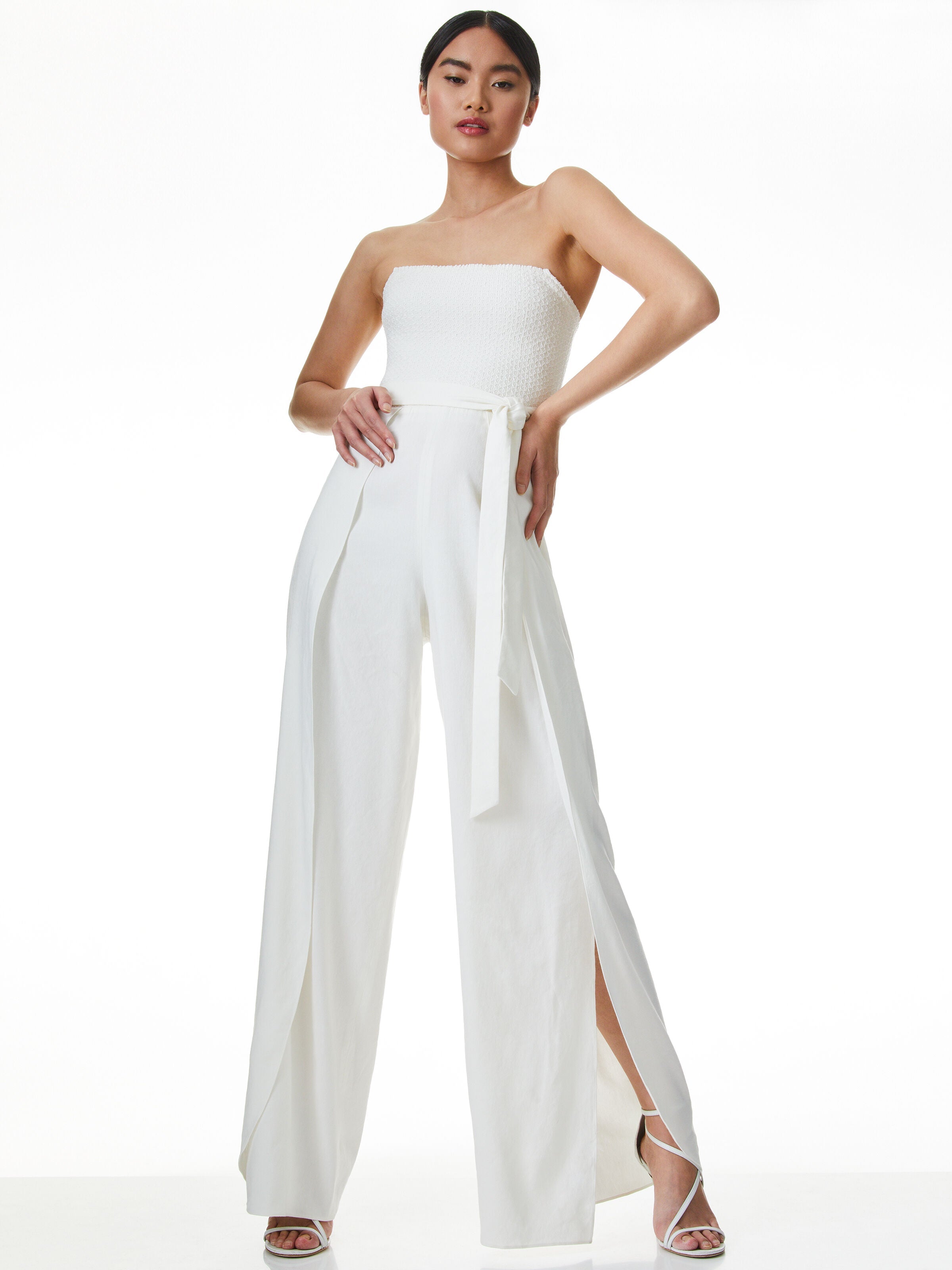 BEBE STRAPLESS JUMPSUIT-OFF WHITE-ALICE + OLIVIA