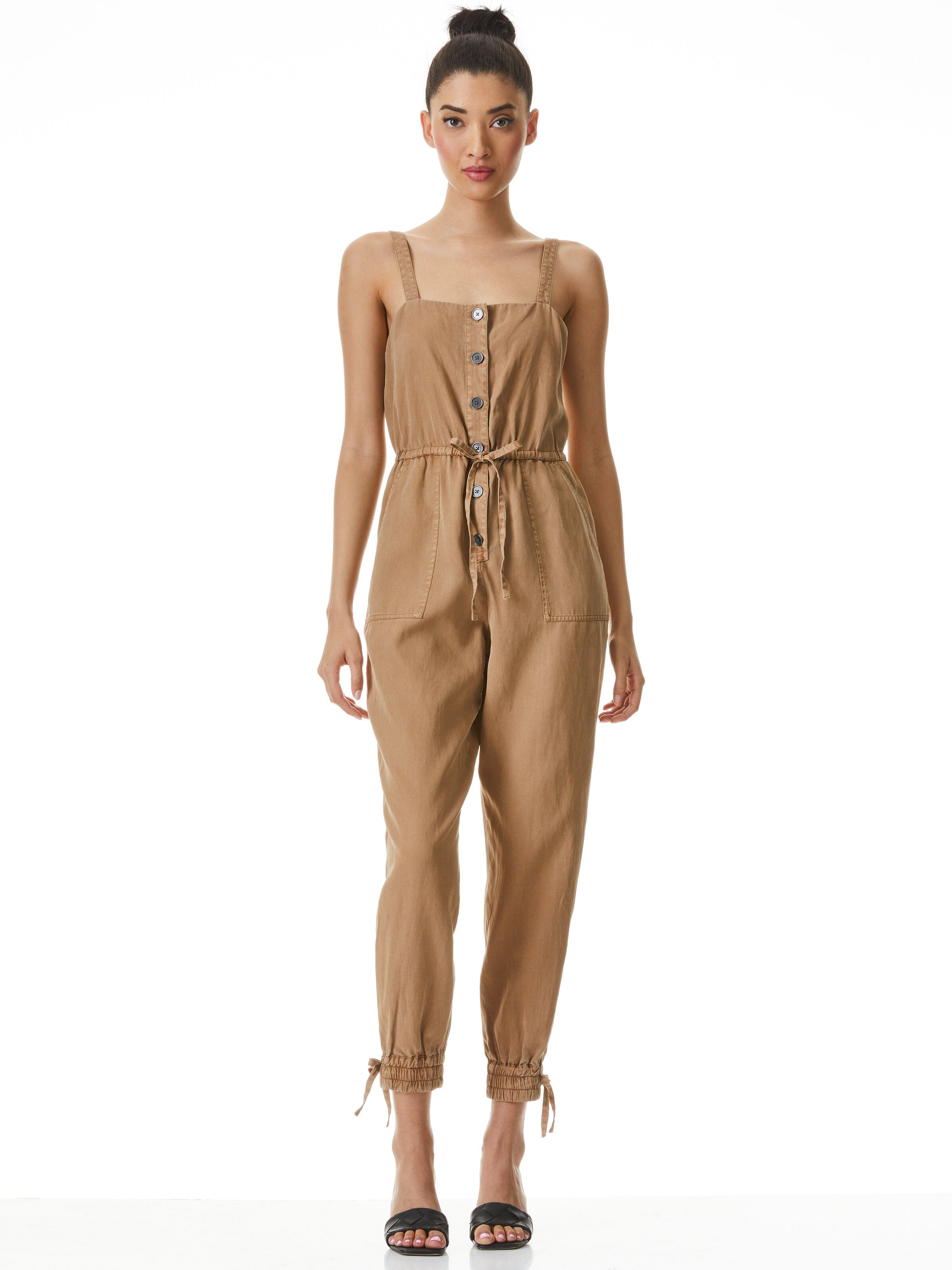 TIANA BTN FT PTCH PKT JUMPSUIT-Black-ALICE + OLIVIA