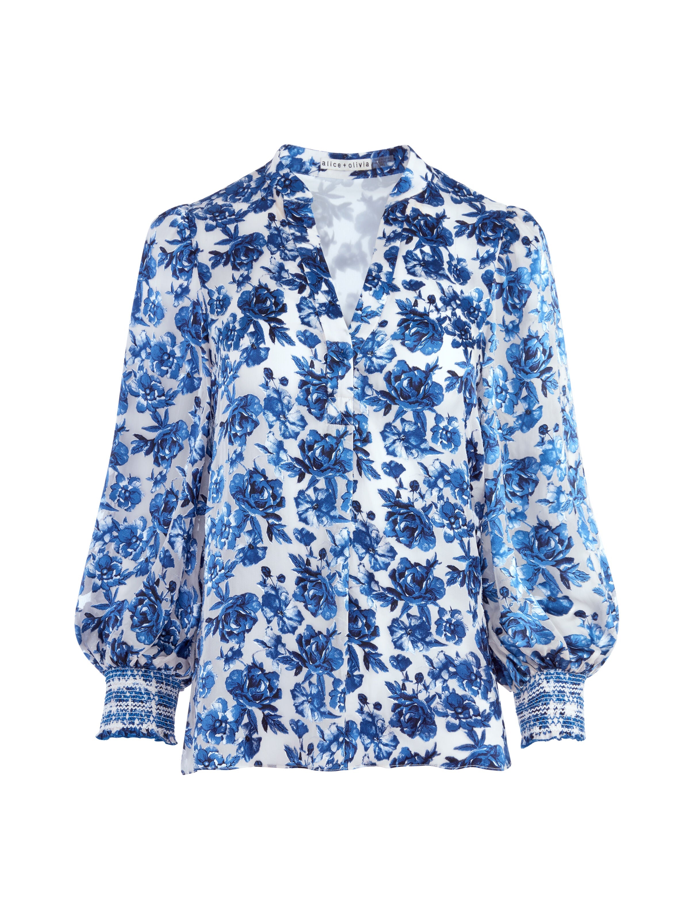 SHEILA FLORAL HENLEY TOP-ALICE + OLIVIA