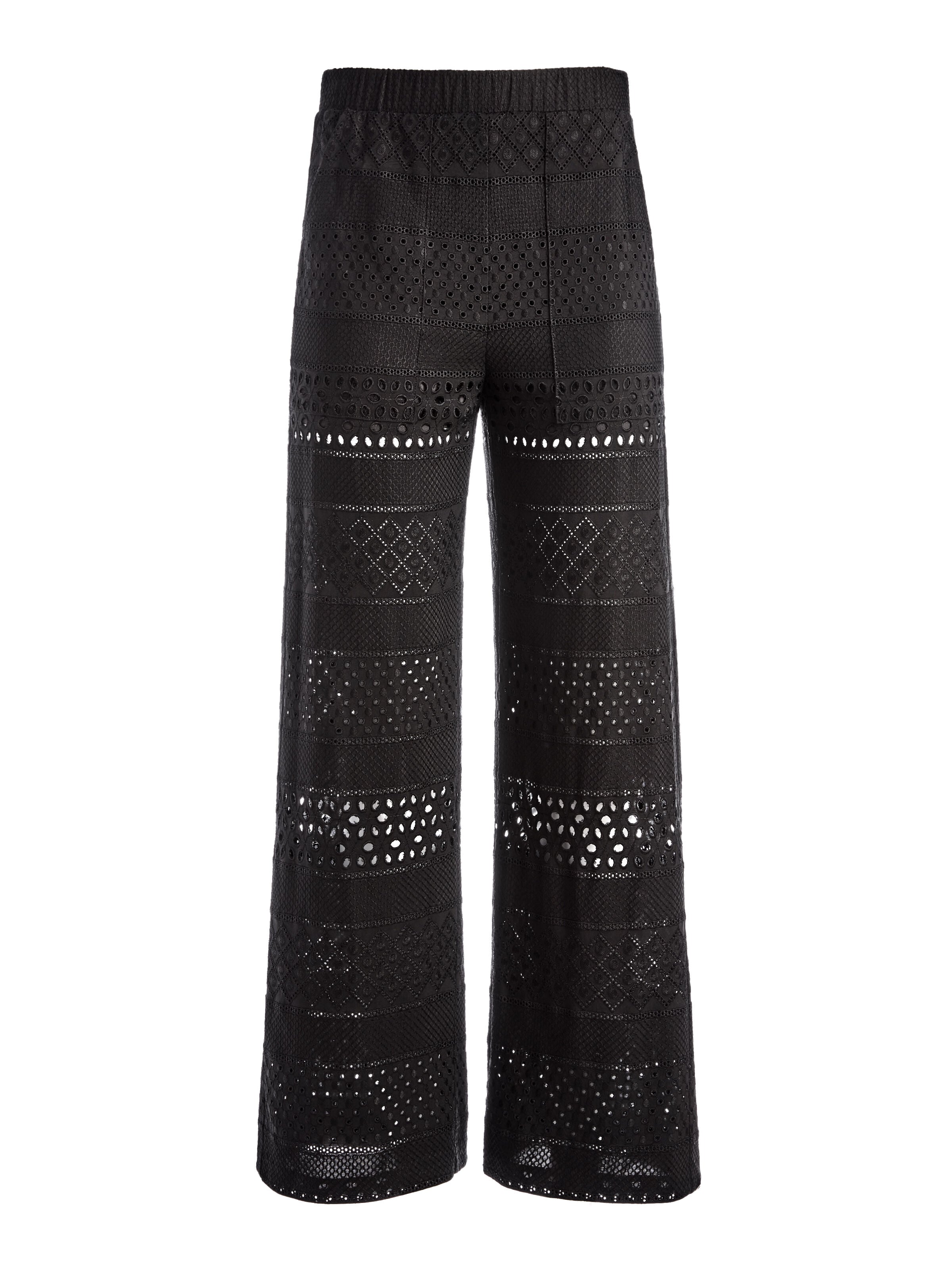 ADELE EYELET CROP PANT-Black-ALICE + OLIVIA