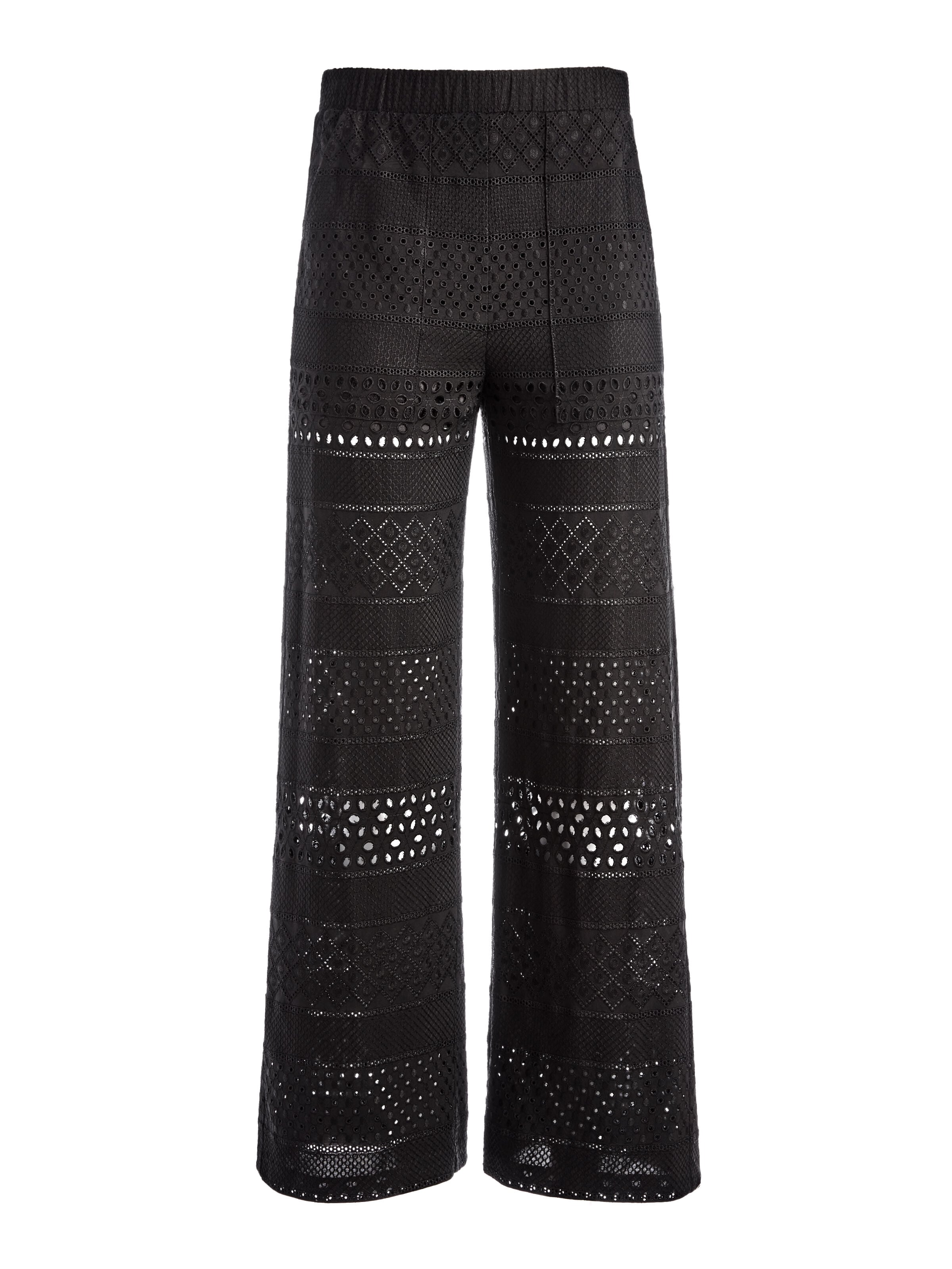 ADELE EYELET CROP PANT-Black-ALICE + OLIVIA