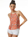 FRENCHIE PRINTED HALTER TOP-ALICE + OLIVIA