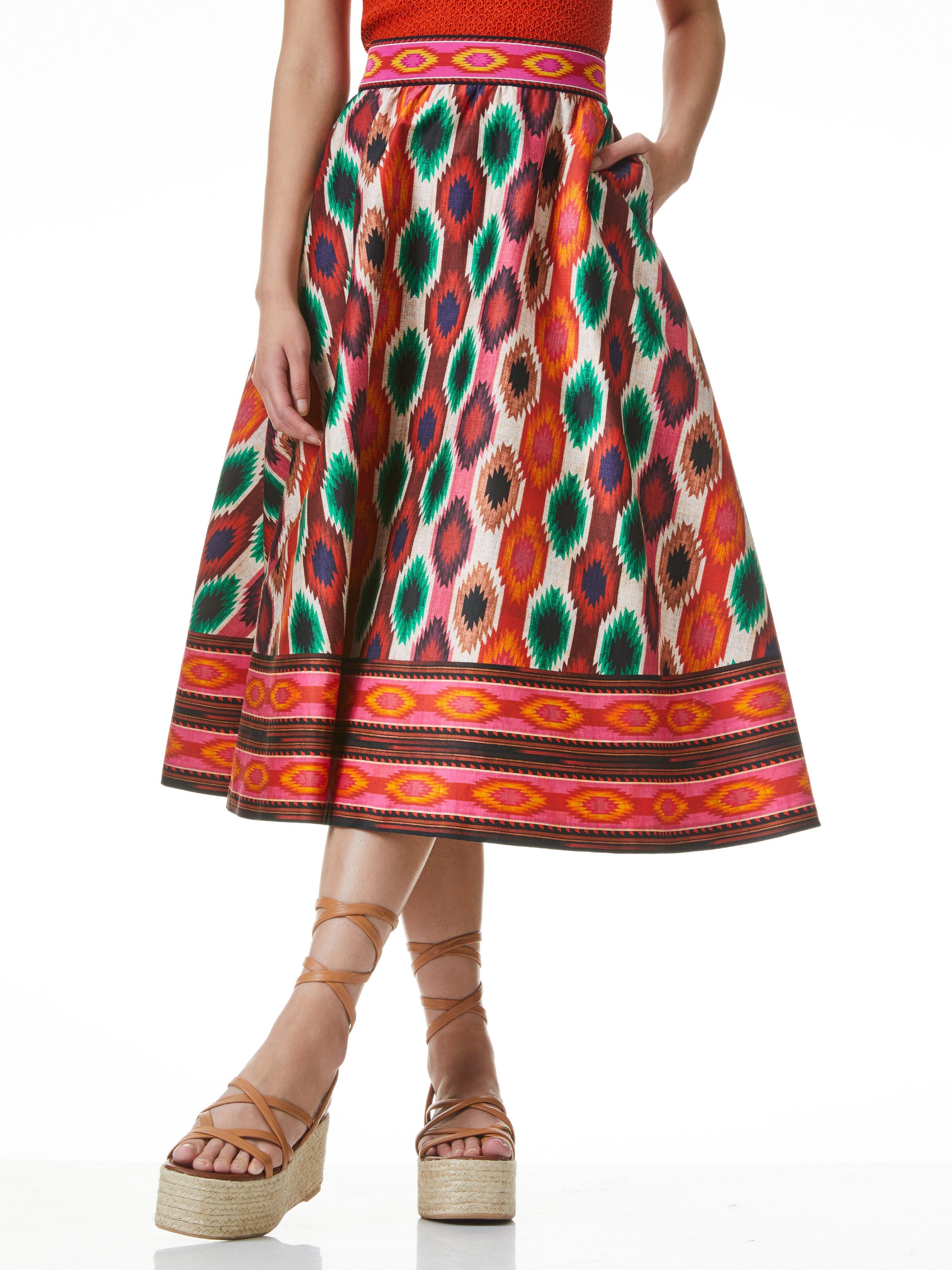 EARLA HIGH WAIST MIDI SKIRT-ALICE + OLIVIA