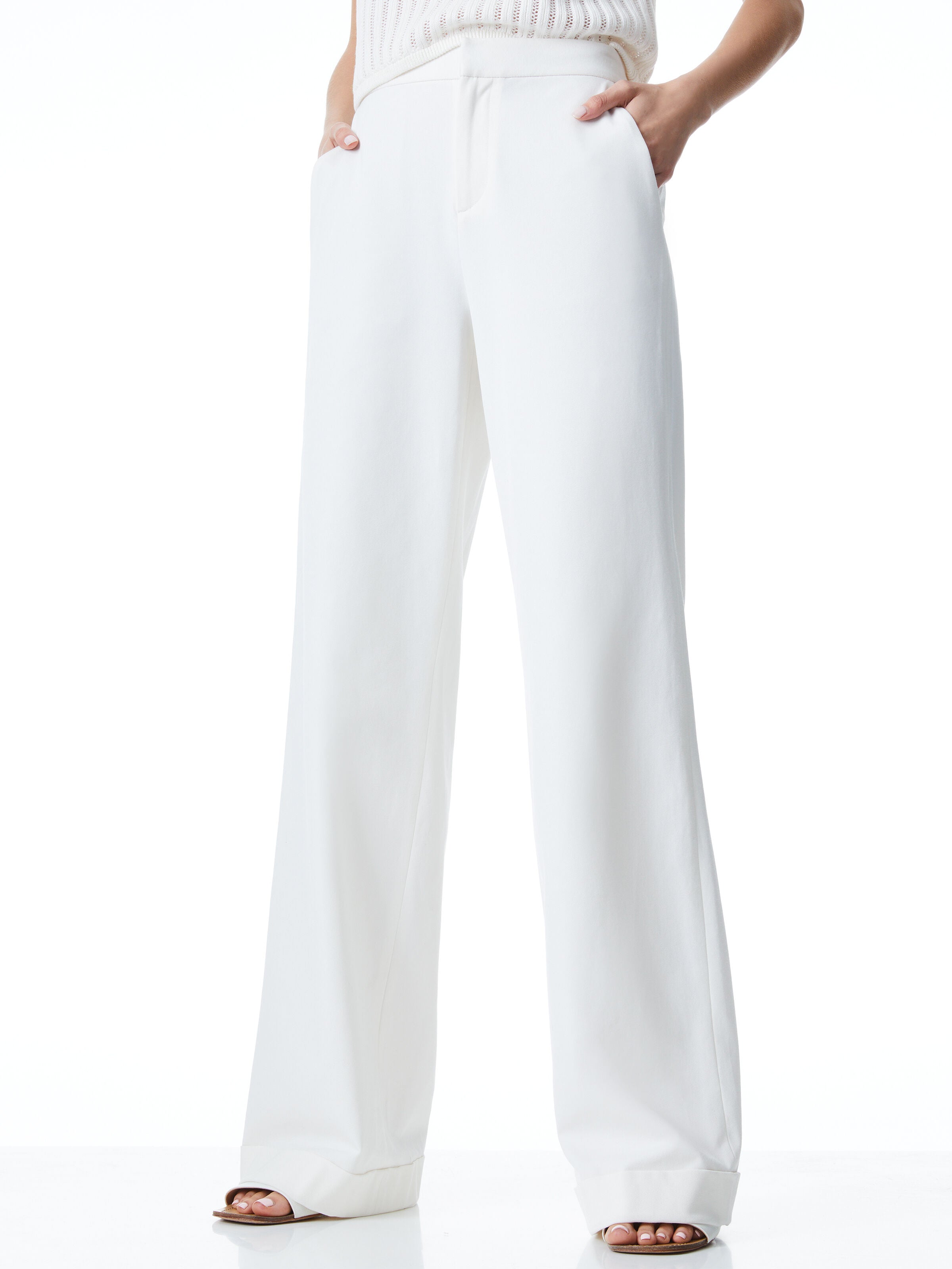 LAUREL CUFFED HEM PANT-OFF WHITE-ALICE + OLIVIA