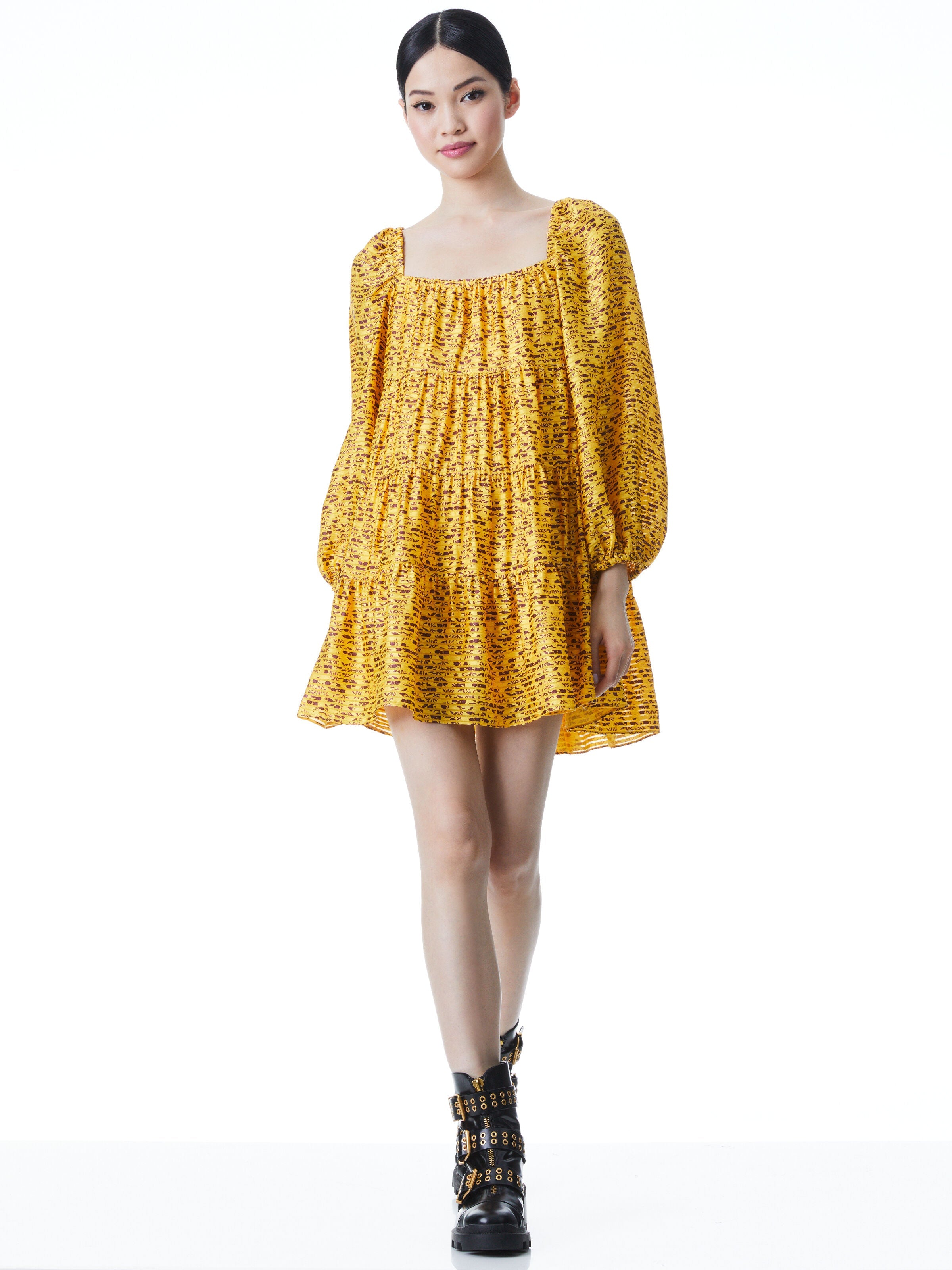 ROWEN TIERED MINI DRESS-ROME FLORAL TUSCANY-ALICE + OLIVIA