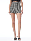 DONALD GINGHAM HIGH WAIST SHORT-BLACK/OFF WHITE-ALICE + OLIVIA