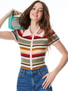 COLLEEN STRIPED BUTTON DOWN POLO-MULTI-ALICE + OLIVIA