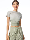 CINDY OMBRE CLASSIC CROPPED TEE-ALICE + OLIVIA
