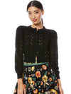KITTY PUFF SLEEVE CARDIGAN-ALICE + OLIVIA