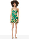 TAYLA EMBROIDERED MINI DRESS-DARK EMERALD/MULTI-ALICE + OLIVIA