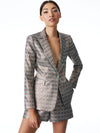 MACEY METALLIC NOTCH COLLARED BLAZER-BLACK/LIGHT GOLD-ALICE + OLIVIA