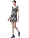 MARYANN PLAID TIE SHOULDER MINI DRESS-ALICE + OLIVIA
