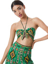 LIVIA TIE HALTER TOP-MYSTIK IKAT DK EMERALD MULTI-ALICE + OLIVIA