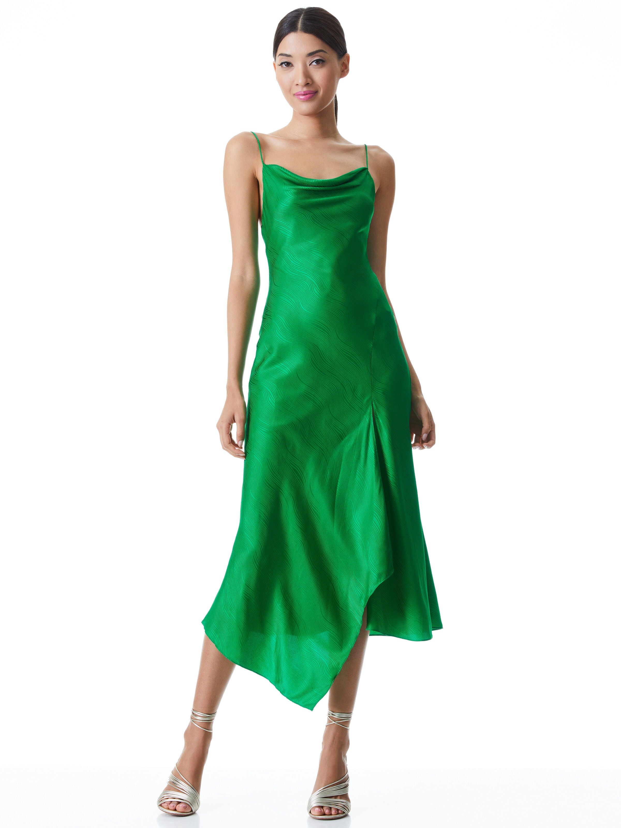 HARMONY DRAPEY SLIP MIDI DRESS-ALICE + OLIVIA