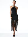 STEPH HALTER NECK FRINGE DRESS-ALICE + OLIVIA