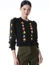 KITTY PUFF SLEEVE CARDIGAN-ALICE + OLIVIA