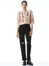 KITTY PUFF SLEEVE CARDIGAN-ALMOND/MULTI-ALICE + OLIVIA
