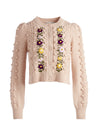 KITTY PUFF SLEEVE CARDIGAN-ALMOND/MULTI-ALICE + OLIVIA