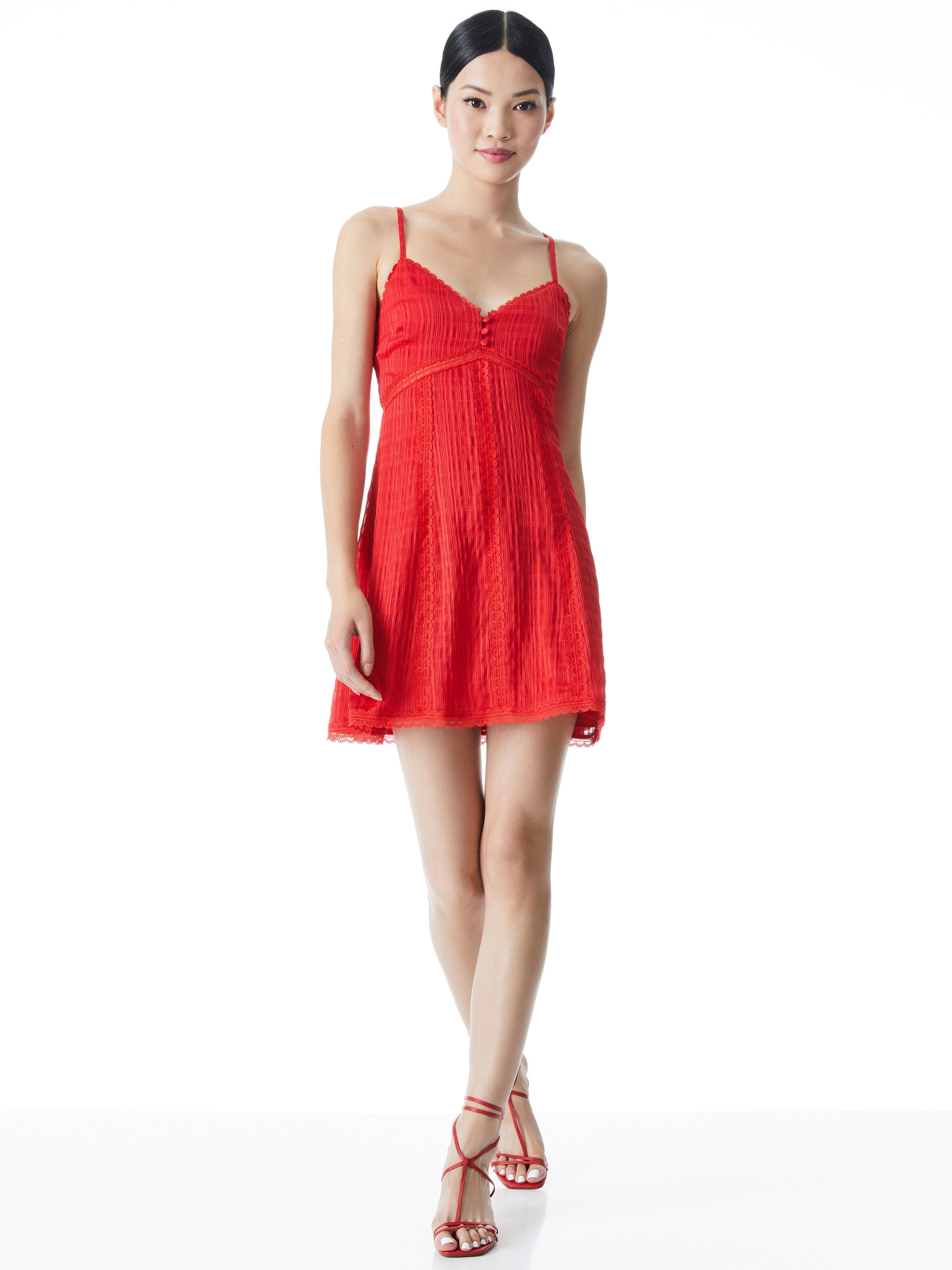 GENEVIVE SPAGHETTI STRAP DRESS-ALICE + OLIVIA
