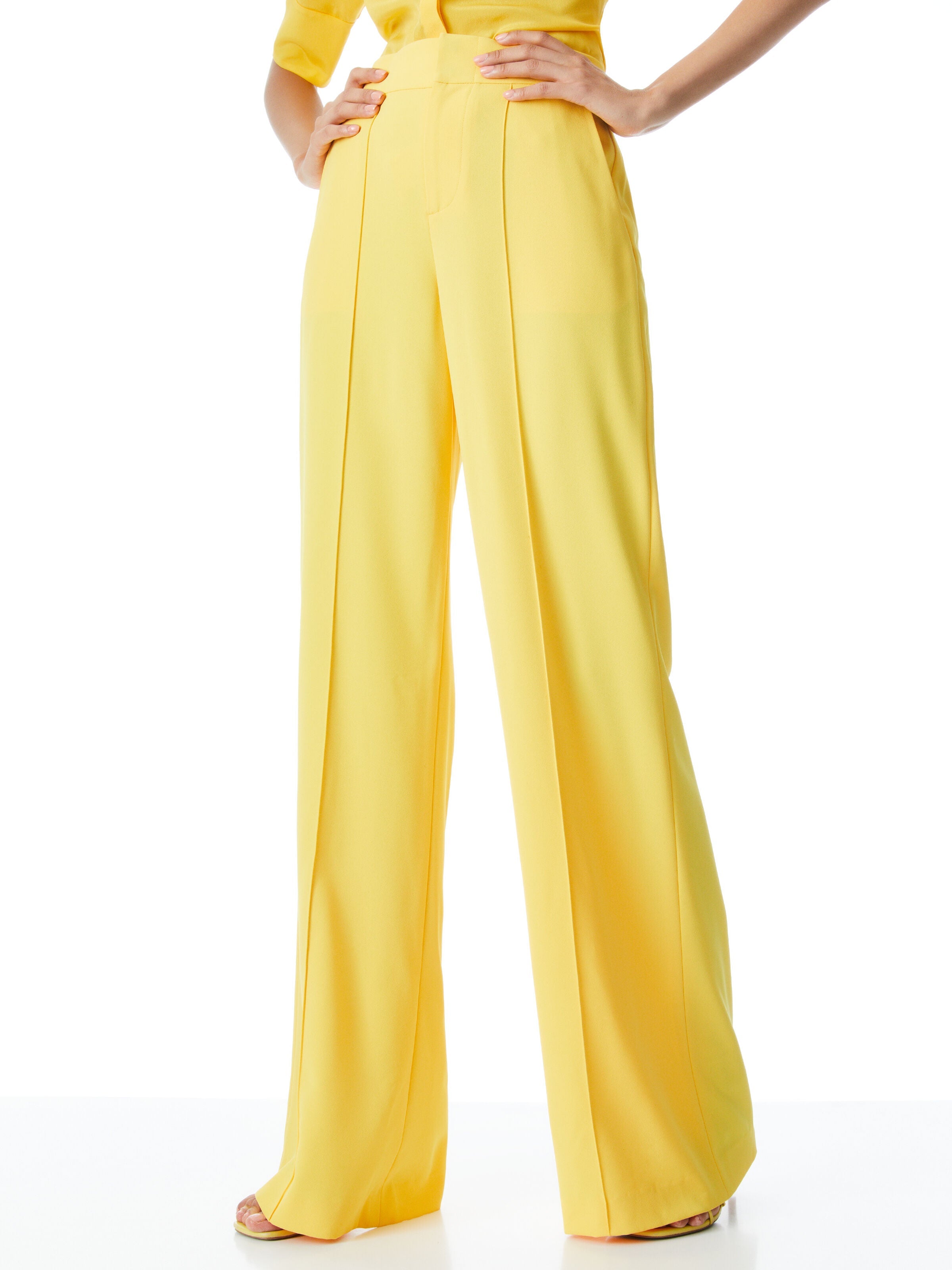 DYLAN HIGH WAISTED WIDE LEG PANT-GOLDEN ROD-ALICE + OLIVIA