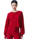 ANSLEY BLOUSON SLV CRP PLLOVER-DEEP RUBY-ALICE + OLIVIA