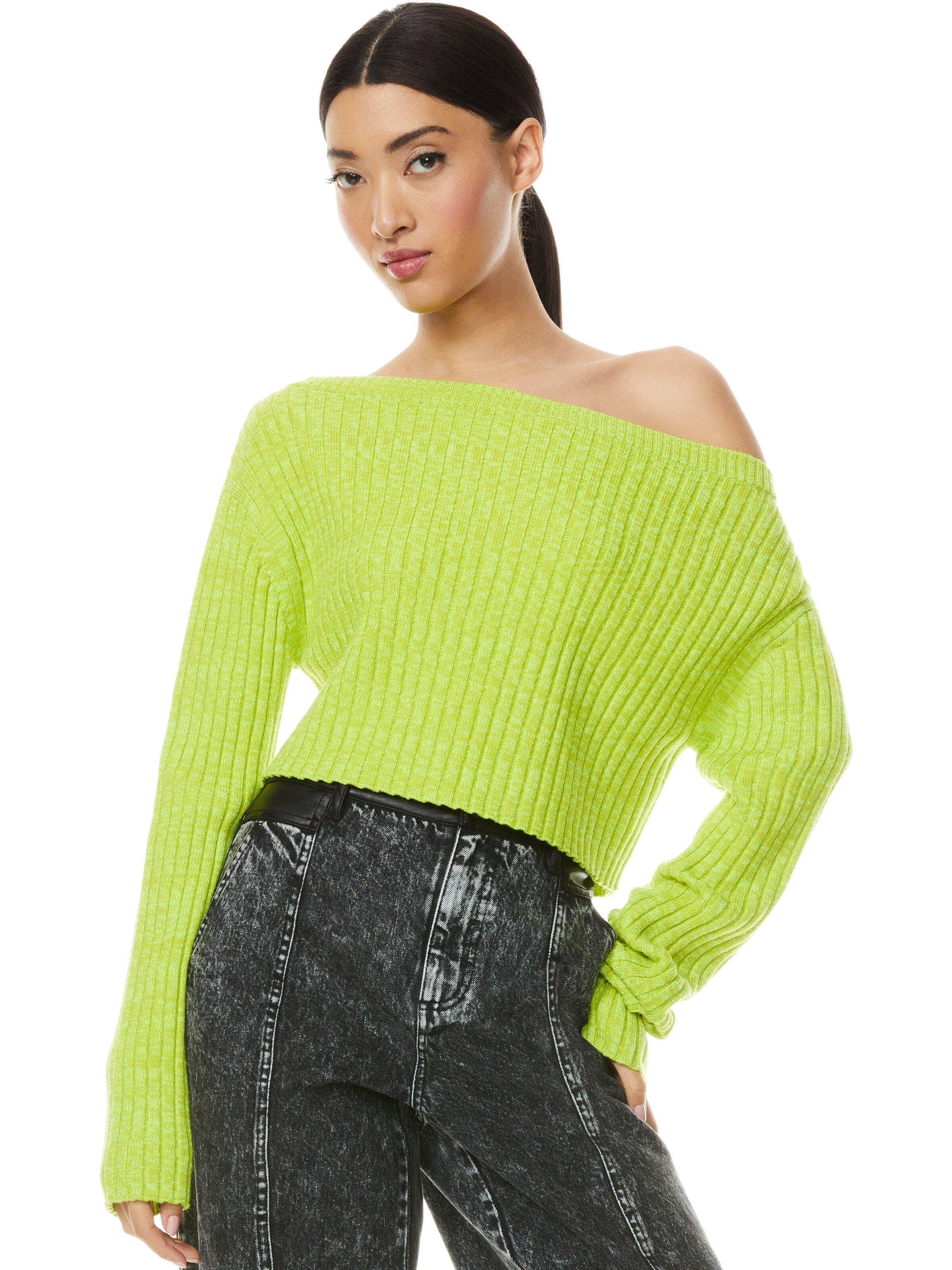 JONAH OFF SHLDR RIB CRPD SWE-ALICE + OLIVIA