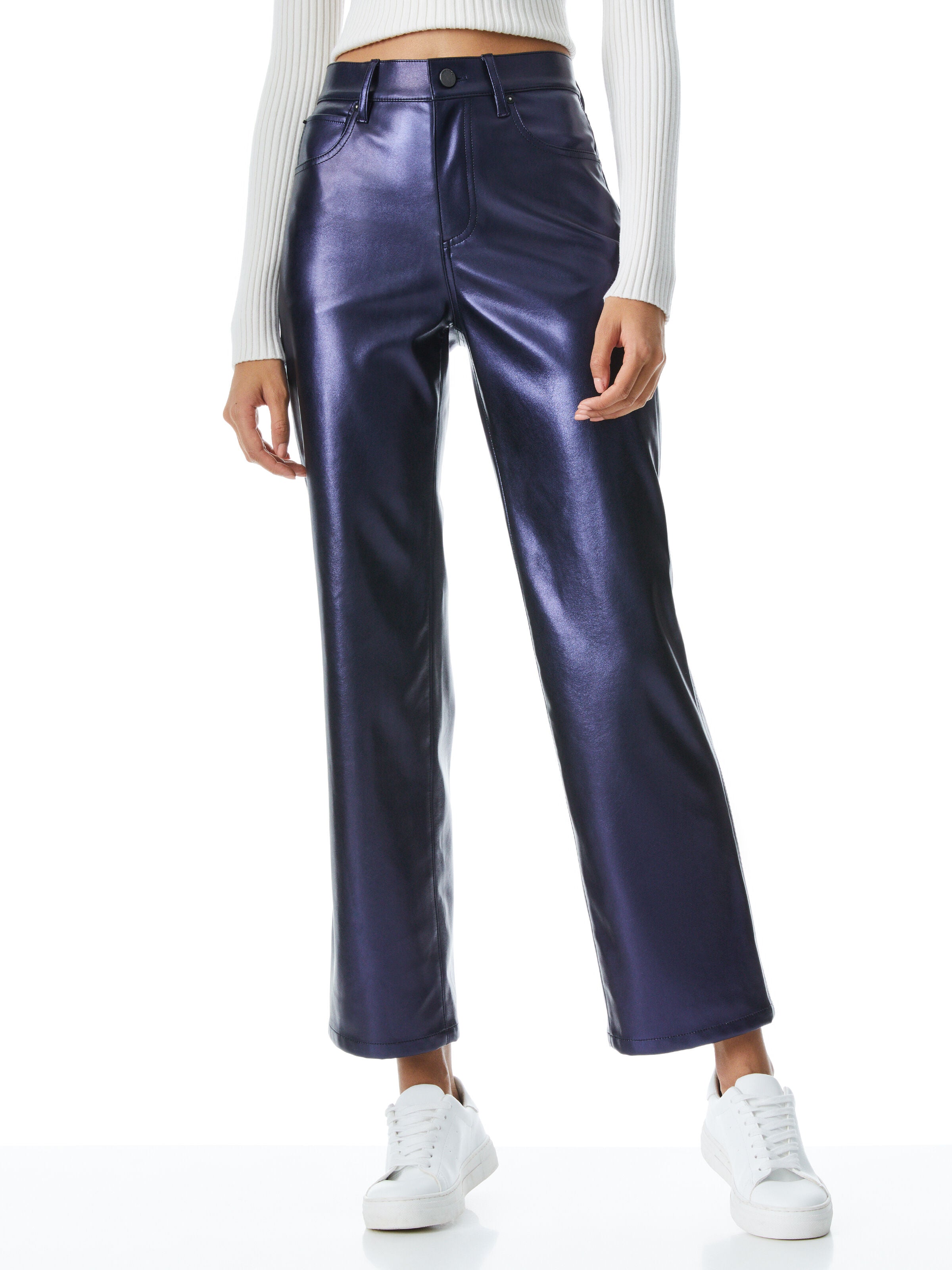 AMAZING VEGAN LEATHER BOYFRIEND PANT-ALICE + OLIVIA