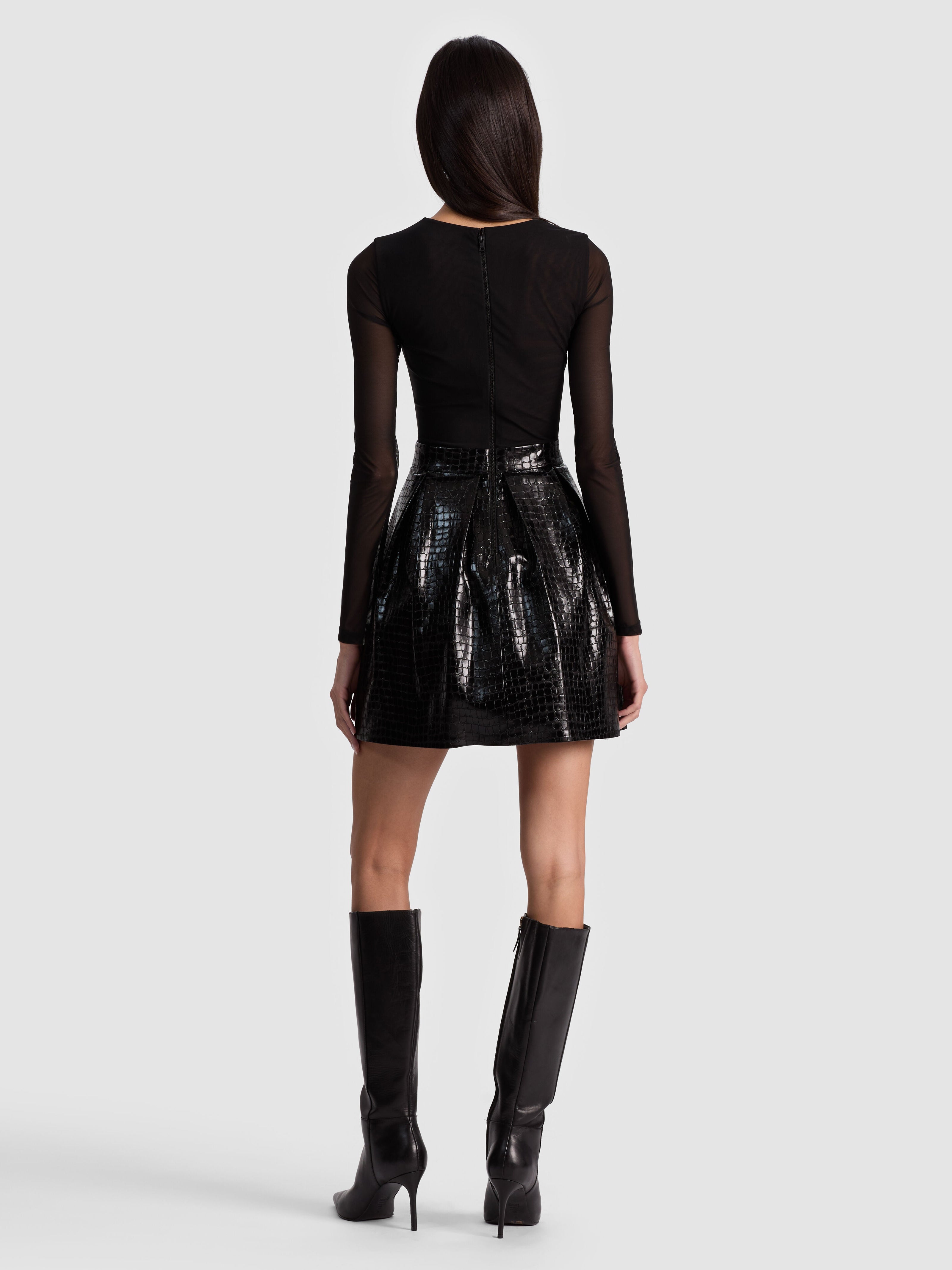 CHARA VEGAN MINI DRESS-ALICE + OLIVIA