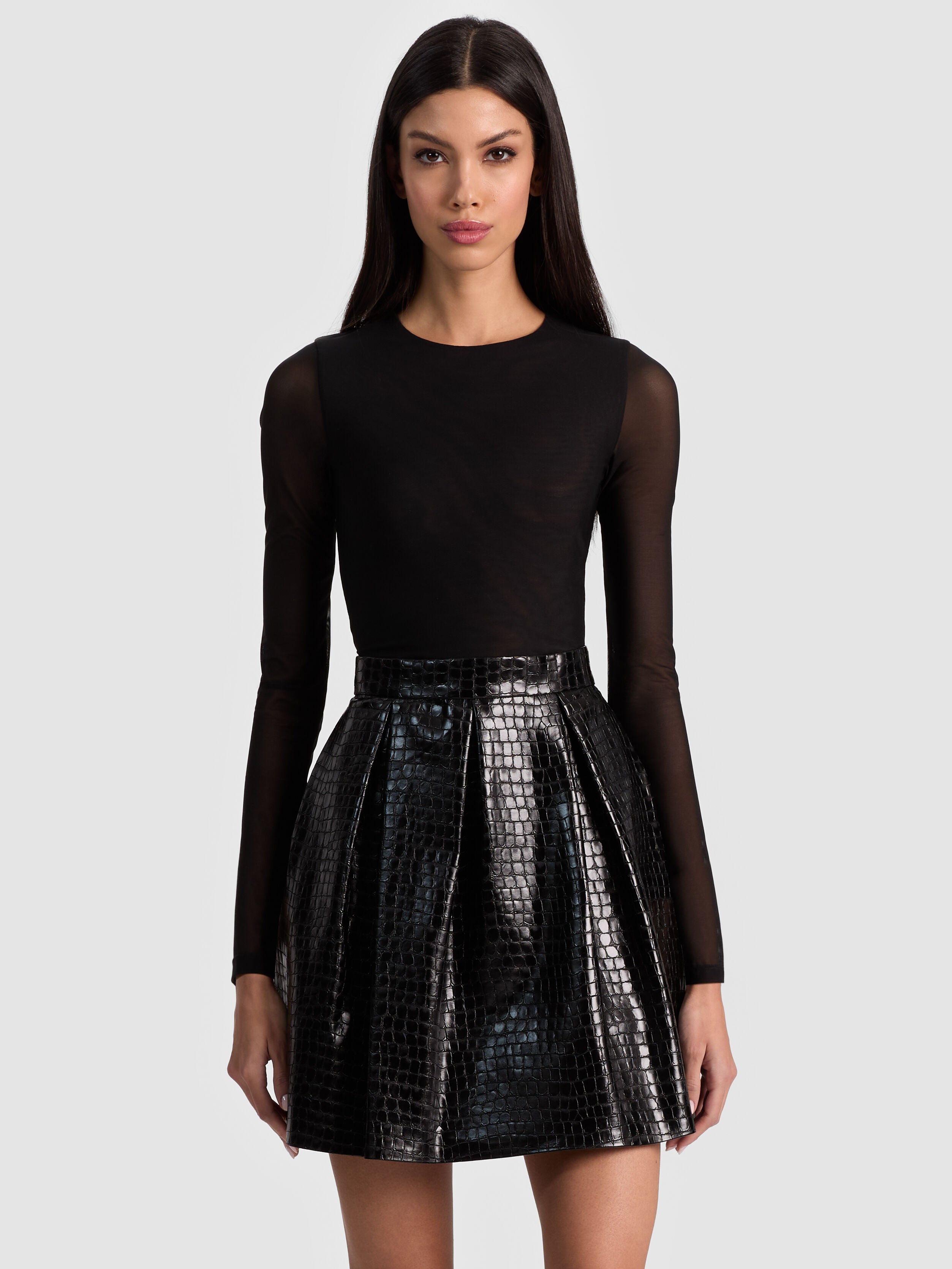 CHARA VEGAN MINI DRESS-ALICE + OLIVIA