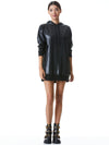 DECLAN VEGAN LEATHER SWEATSHIRT DRESS-ALICE + OLIVIA