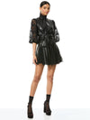 MINA VEGAN LEATHER MINI DRESS-ALICE + OLIVIA