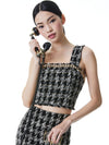 CORALIE CHAIN TRIM CROP TOP-ALICE + OLIVIA