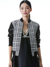 FELISA SEQUIN BOMBER JACKET-BLACK/WHITE-ALICE + OLIVIA