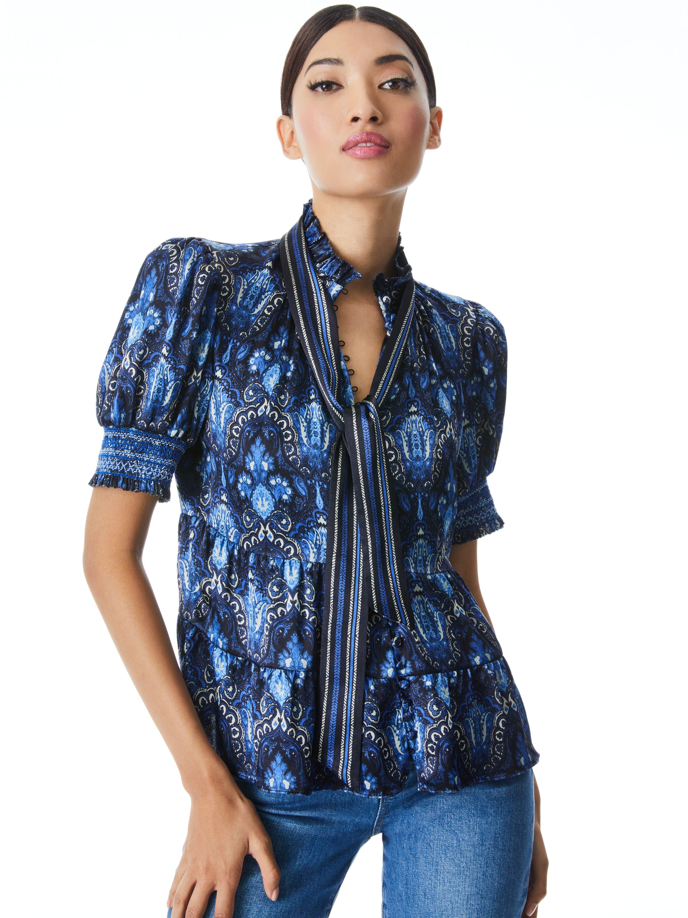 VICKY POLKA DOT BLOUSE-ALICE + OLIVIA