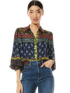 WILLA PAISLEY PLACKET TOP-ALICE + OLIVIA