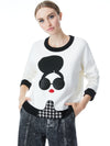 GLEESON STACE FACE PULLOVER-SOFT WHITE/MULTI-ALICE + OLIVIA