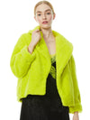 ORA FAUX FUR COAT-LIME PUNCH-ALICE + OLIVIA