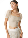 ELIANA SMOCKED CROP TOP-ALICE + OLIVIA