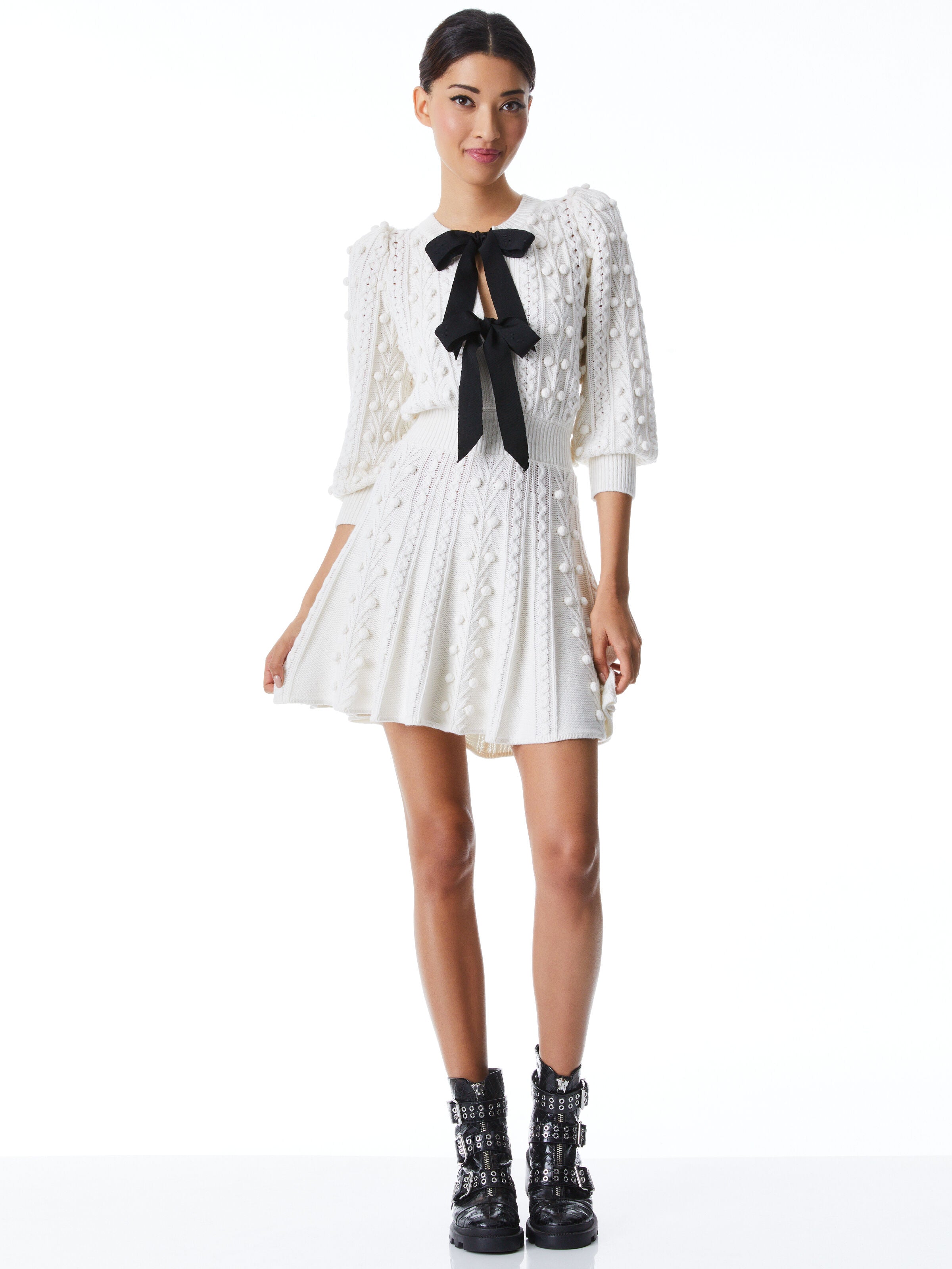 KITTY PUFF SLEEVE SWEATER DRESS-ALICE + OLIVIA