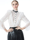 JESSIA LACE BUTTON FRONT BLOUSE-OFF WHITE/BLACK-ALICE + OLIVIA