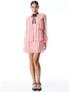 JOANIE TIERED RUFFLE BUTTONDOWN DRESS-PINK/BLACK-ALICE + OLIVIA