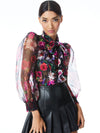 BRENTLEY FLORAL TIE NECK BLOUSE-ALICE + OLIVIA