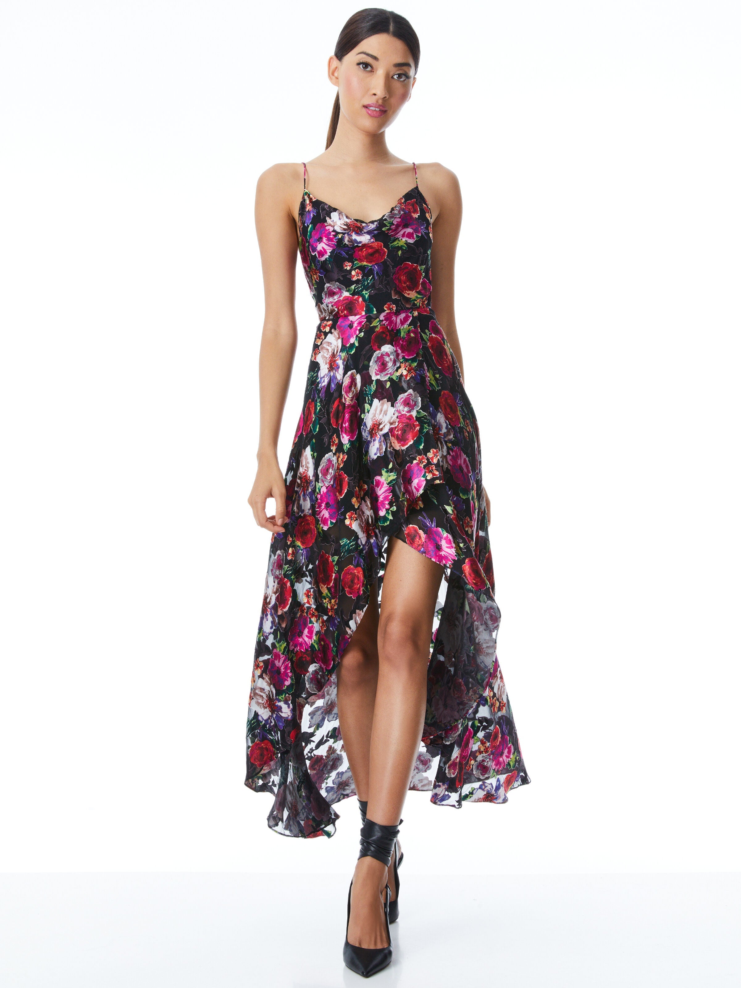 CHRISTINA FLORAL HIGH LOW DRESS-ALICE + OLIVIA