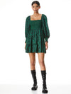 ROWEN TIERED MINI DRESS-MAKING PLANS DARK EMERALD-ALICE + OLIVIA