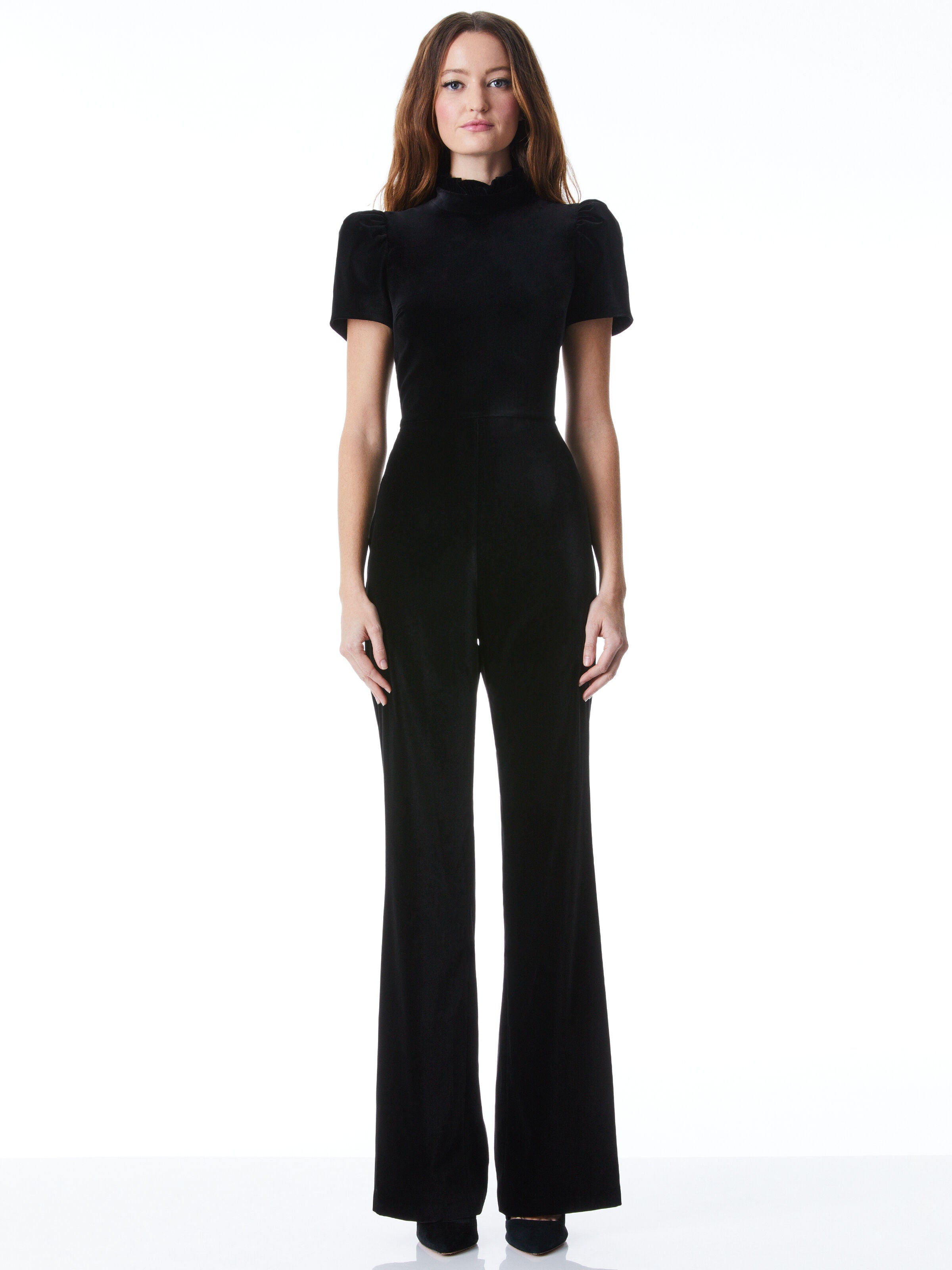 JORAH PUFF SLEEVE JUMPSUIT-Black-ALICE + OLIVIA