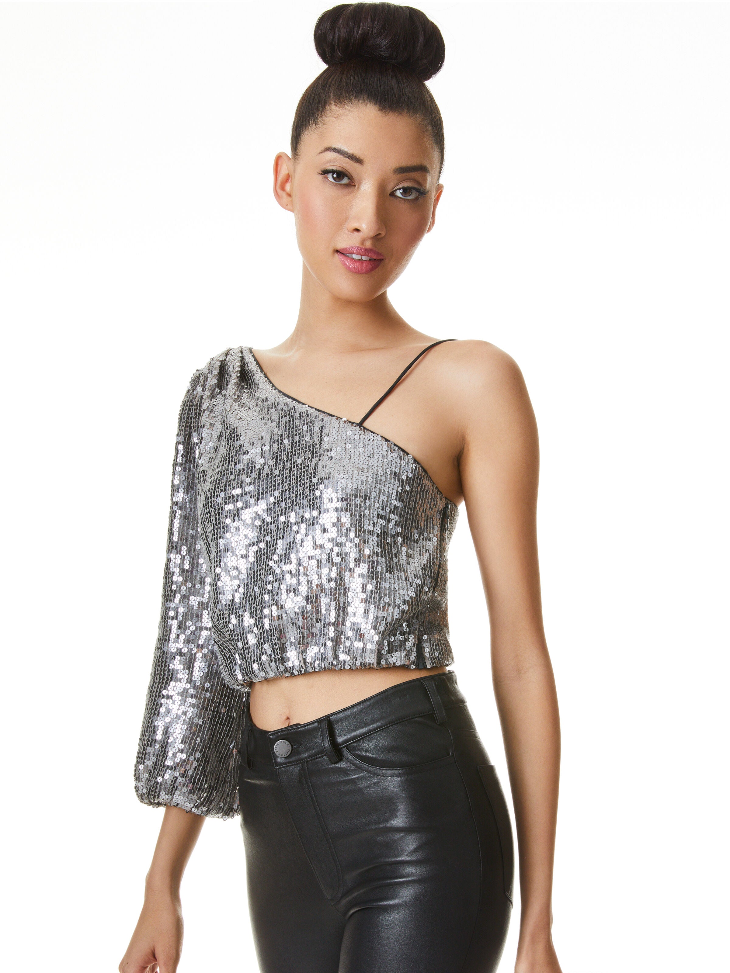 LUCINDA SEQUIN ASYMMETRICAL TOP