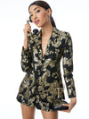 MACEY METALLIC NOTCH COLLARED BLAZER-BLACK/LIGHT GOLD-ALICE + OLIVIA