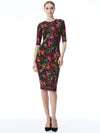 DELORA FLORAL CREWNECK MIDI DRESS-FIRST DATE MULTI-ALICE + OLIVIA
