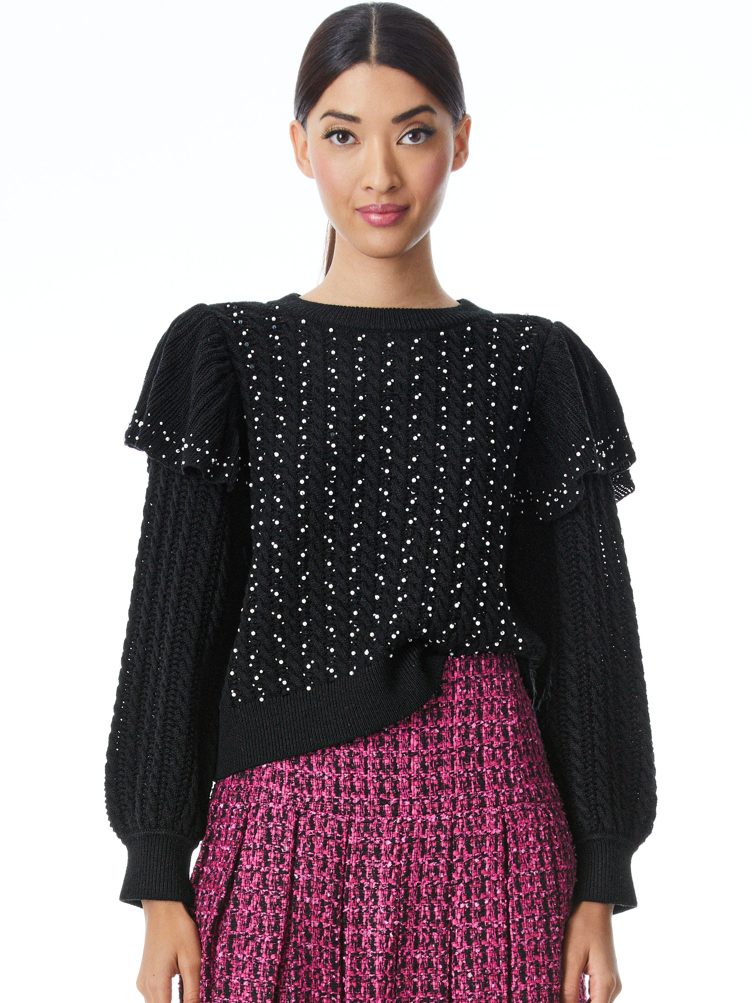 ROSI RUFFLE SLEEVE SWEATER-ALICE + OLIVIA