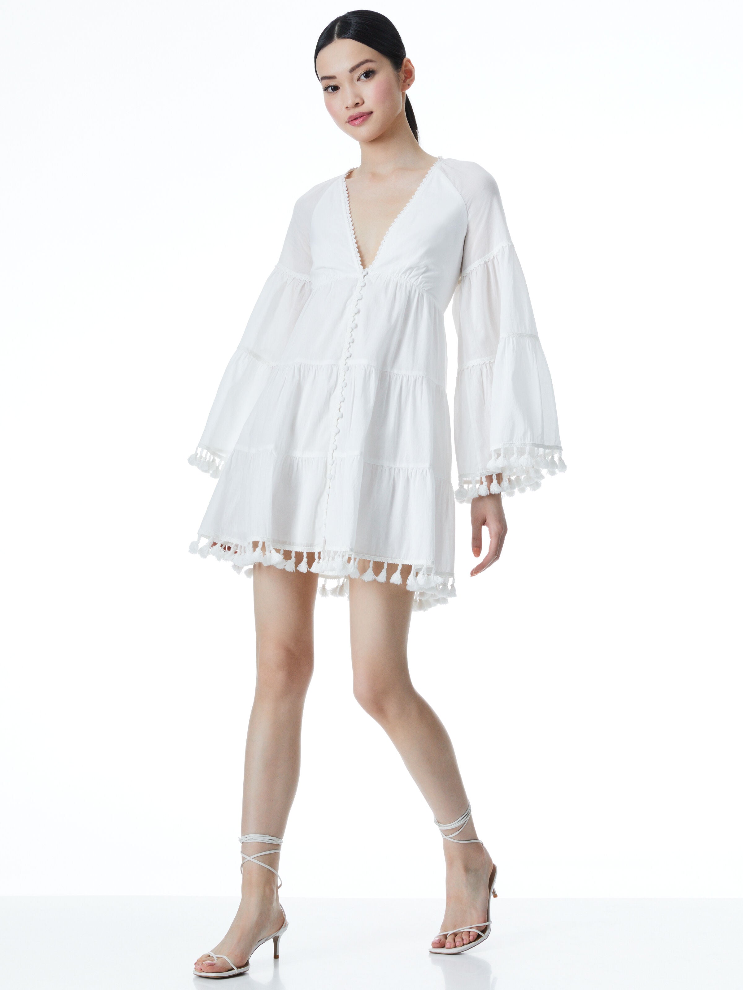 ALEXANDRIA OPEN BACK TASSEL TUNIC DRESS-ALICE + OLIVIA